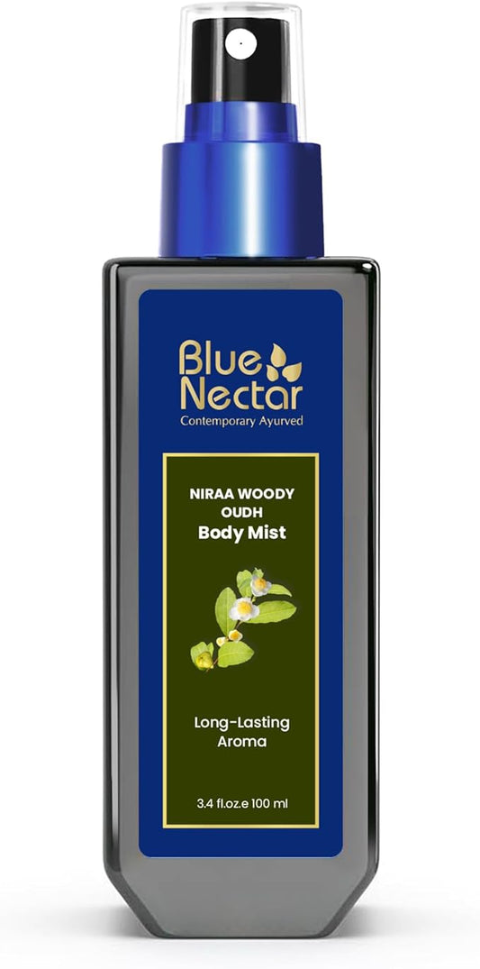 Blue Nectar Niraa Woody Oudh Body Mist for Hydrating Long Lasting Fragrance (100ml)