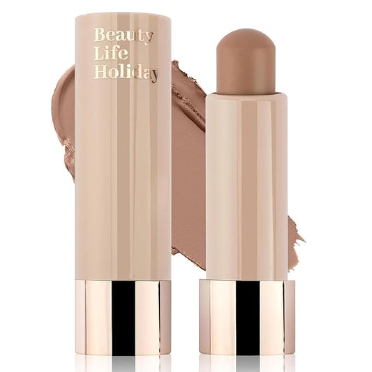 Warm Toned Contour Stick, Natural Buildable Coverage Cream Contour Bronzer Stick,Smooth Blendable Face & Nose Shading, Travel-Ready Long Wear Face Shaping Makeup (02#Natural Brown)