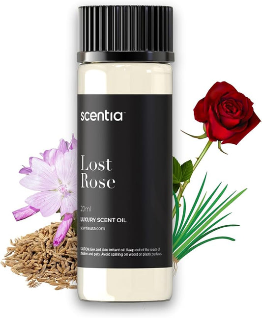 Scentia Hotel Diffuser Oil Inspired by Fairmont Hotel Scent - 20 mL 0.67 fl oz - Fragrance Oil Blend Rose, Oud Wood & Clove Notes for Aromatherapy Diffusers Humidifiers - Lost Rose, Thanksgiving Gift