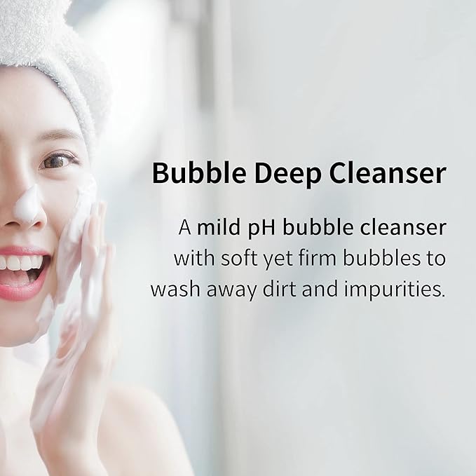YADAH Bubble Deep Cleanser (5.07fl oz) - Vegan Foaming Cleanser, Soothing, Moisturizing, Clear Impurities. Korean Skin Care. Cactus, Orange Peel.