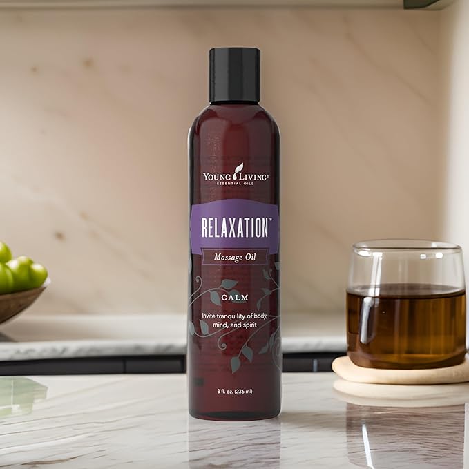 Young Living - Relaxation Massage Oil 8 oz. | Moisturizing Body Oil | Dry Skin Nourishment | Natural Skincare Remedy | Relaxing Body Care | Restful Aromatherapy