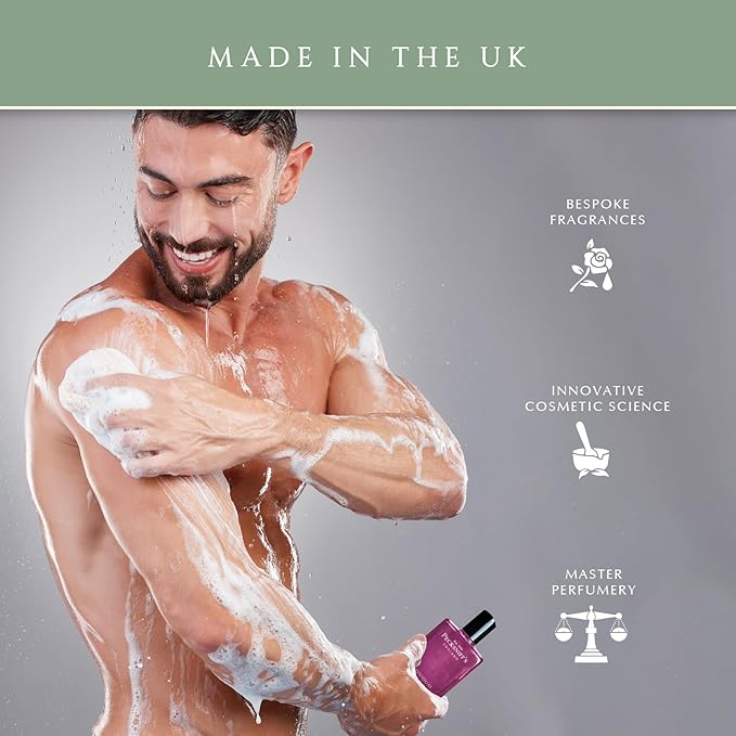 Pecksniff's Men's Individual Bath & Shower Gel Body Wash 500ml - Luxurious Lavender, Patchouli & Musk Scent - Nourishing & Hydrating Formula for All Skin Types