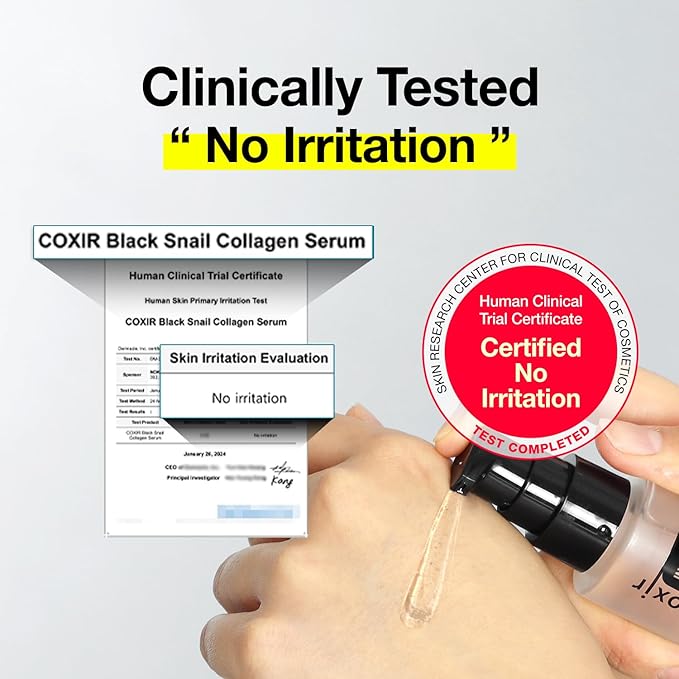 [Christmas Gift Set] coxir Black Snail Collagen Starter Kit – Cleanser, Toner, Serum & Cream | Repairing Snail Mucin Skincare Set, Hydrating Korean Beauty Routine for Women (4-Piece)