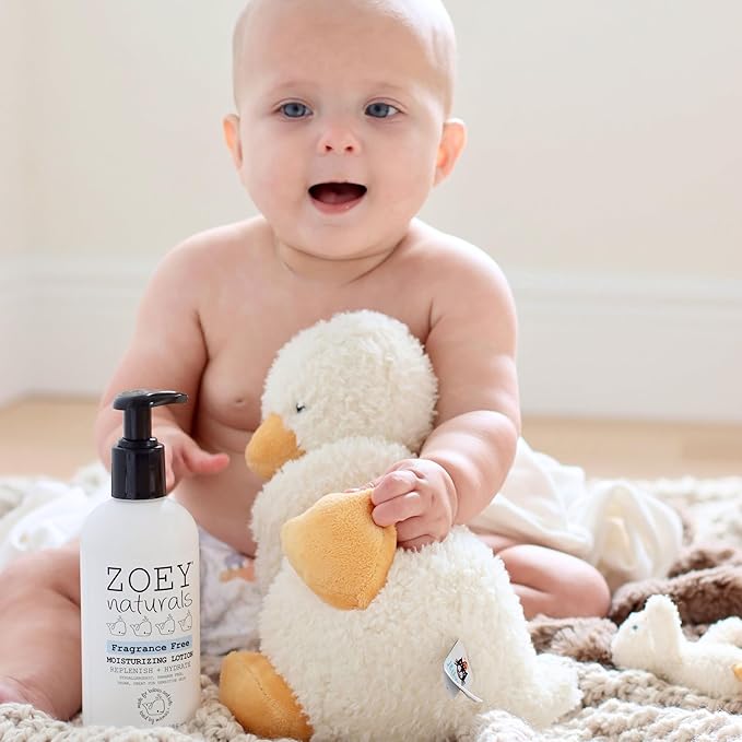 Zoey Naturals Fragrance-Free Baby & Toddler Lotion – Pediatrician and Dermatologist Approved - Hypoallergenic, Vegan, Moisturizer for Sensitive Skin – Non-Greasy, Paraben & Phthalate Free – 9.65 oz