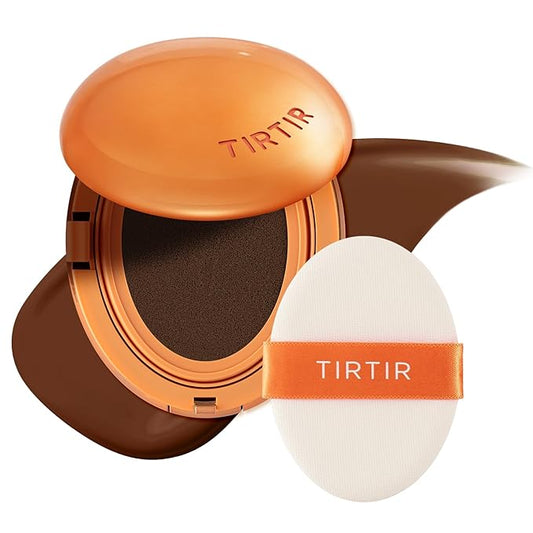[*Mini Size*] TIRTIR Mask Fit Ai Filter Cushion Foundation | AI-Like Semi-Matte Finish - Up to 72-Hour Medium to Full Coverage Korean BB Cushion Make up Beauty, #49N Deep Chestnut, 0.15 Fl Oz
