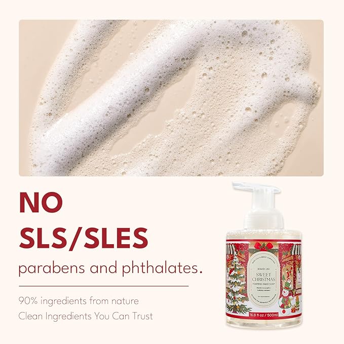 ROMIIE ZOI Christmas Foaming Hand Soap with Gift Box- Sweet Christmas, Infused with Sweet Pine - 500ml/ 16.8oz