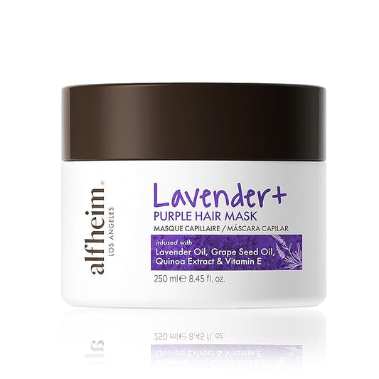 ALFHEIM Lavender+ Purple Hair Mask for Blonde, Silver & Color-Treated Hair – Deep Repair & Tone Correction – Restores Softness & Shine – with Quinoa Extract & Vitamin E – 8.45 oz / 250 ml