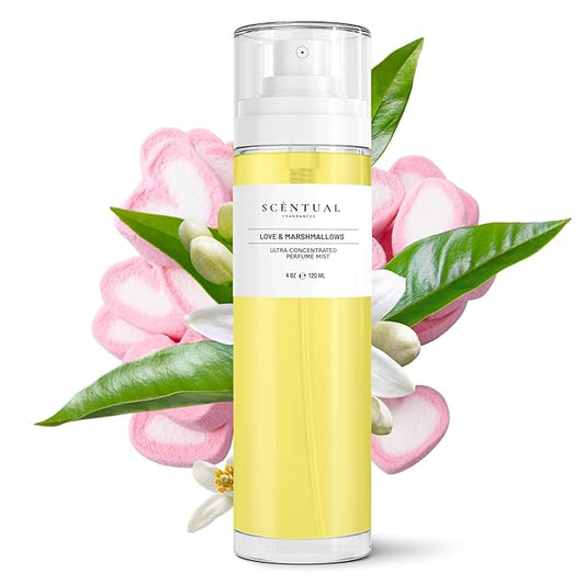 Ultra-Concentrated Hair & Body Perfume Mist, Long Lasting Women's Fragrance, Gourmand Perfumes for Women, Vegan and Cruelty Free (Love & Marhsmallows)