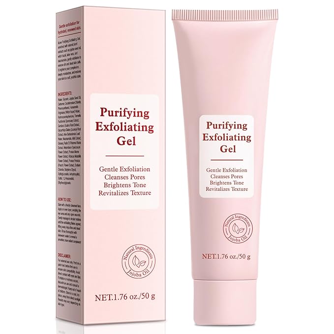 Purifying Exfoliating Gel, Facial Exfoliator Cleanser, Face Scrub, Natural Exfoliating Gel Purifying Cream, Gentle for Face Body, Deep Cleansing for All Skin
