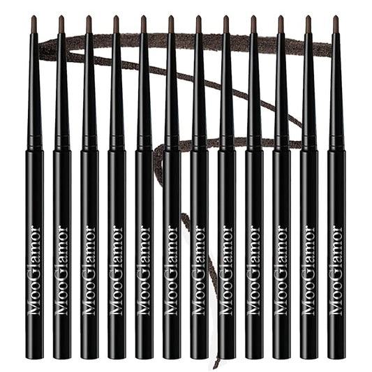 12 Pcs Brown Eyeliner Pencil Gel Eyeliner Pen with Retractable and Waterproof Eye Liner for Bold and Defined Eye Liner (Brown)
