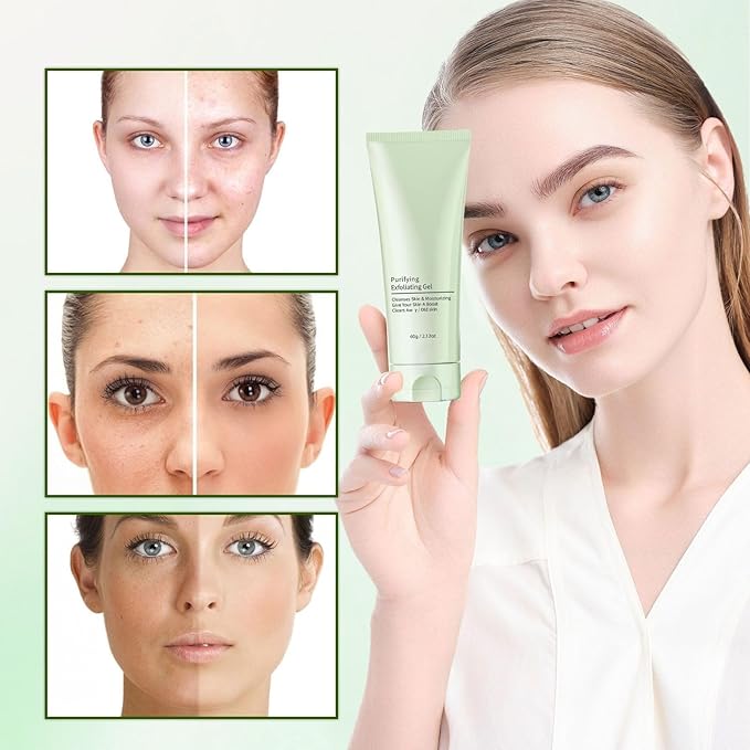 2PCS Purifying Exfoliating Gel, Exfoliat-ing Gel, Purifying exfoliating Moisturizing gel, Purify-ing Exfoliat-ing Scrub, Cleansing Face and Body Exfoliat-ing Scrub