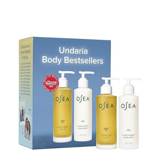 OSEA Undaria Body Bestsellers Full Size Set – Limited Edition Holiday Bundle - Includes Undaria Algae™ Body Oil 5oz & Undaria Algae™ Body Lotion 5oz – Hydrating & Firming Body Care