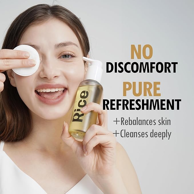 VEGREEN Rice Daily Moisture Pore Cleanser Oil – Cleanser for Face & Makeup Removal, Deep Pore Control & Hydrating Korean Cleansing for Oily & Sensitive Skin, 7-Plant Oil Complex - 5.07 fl oz