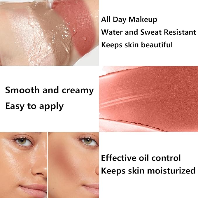 3Pcs Cream Contour Stick Makeup Kit, Shades with Highlighter, Blush and Bronzer Contour Stick for Sculpt the Cheeks, Long Lasting, Waterproof, Matte & Dewy Finish FAIR(7+9+11)