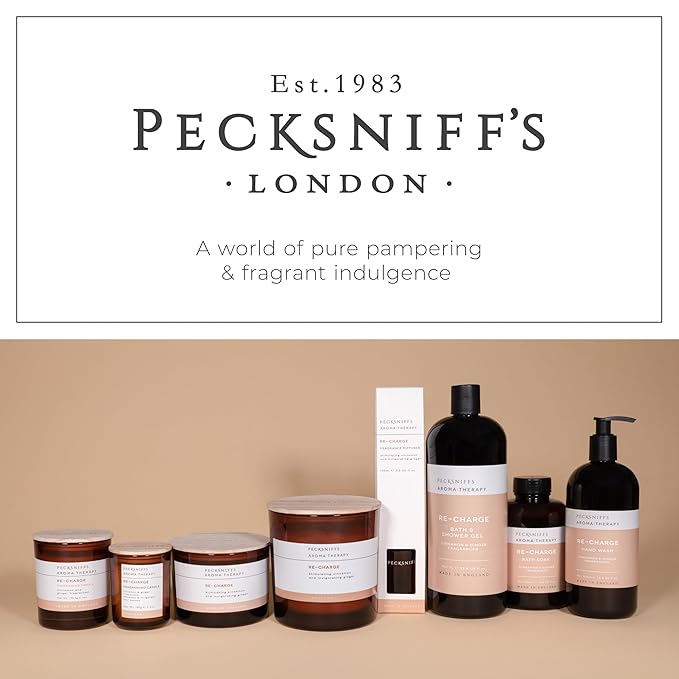 Pecksniff's Aroma:Therapy Re-Charge Shower Gel – Luxurious Moisturizing Bath & Body Cleanser, 1000 ml/33.8 fl oz Bottle