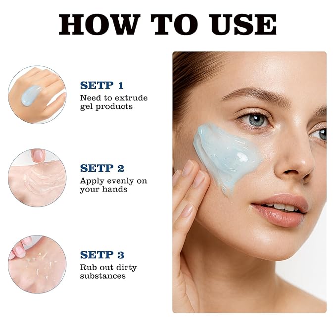 Chamomile Hyaluronic Acid Blackhead Cleasing Gel for Face Nose Body,Deep Cleaning,Moisturizing,Oil Contarol,Facial Exfoliating Gel for All Types Skin (6 Oz)