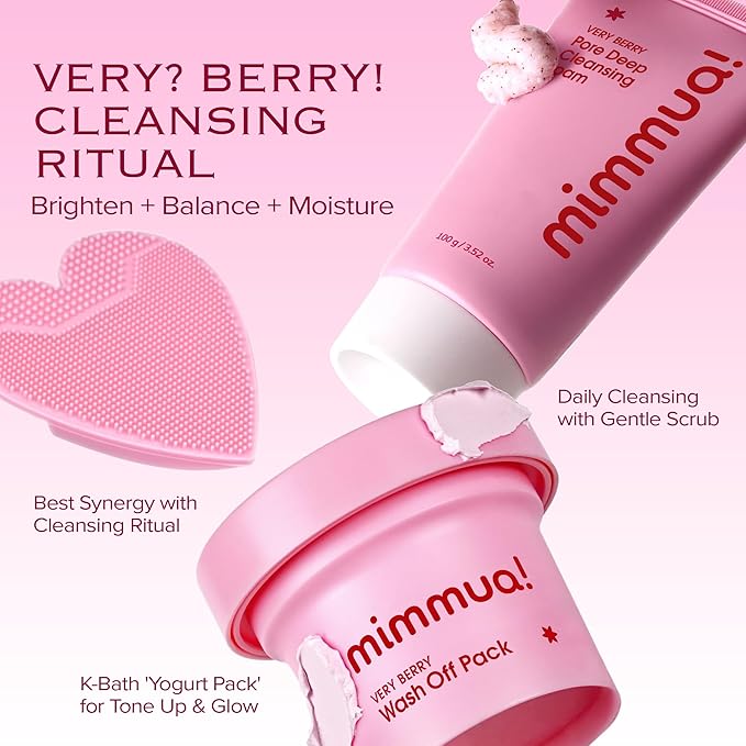 VERY BERRY Pore Deep Cleansing Foam | Berry Complex+Micro Biome for Moisture & Healthy Glow | Gentle Exfoliating Face Scrub for Bumpy Skin | Pore Cleanser | 100g/ 3.52 FL OZ