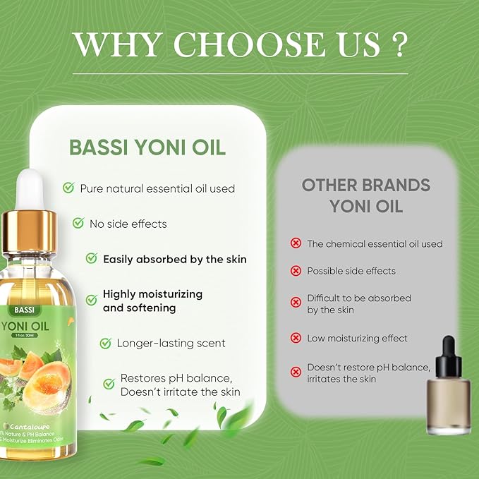 3 PCS Natural Yoni Oil for Women -Feminine Oil Vaginal Moisturizer - Reduces Odor, Restores pH Balance, Helps with Vaginal Itch, Herbal Yoni Blend with Strawberry Peach Hami Melon