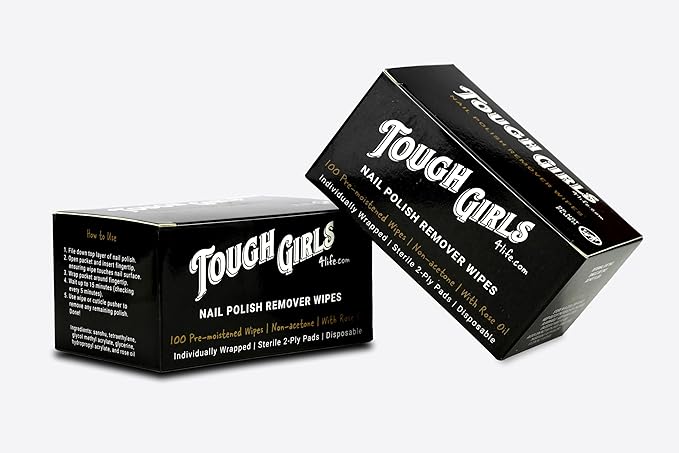 | Nail Polish Remover Wipes | 100% Non-Acetone | Secure Adhesive Strip | Rose Oil | Pre-moistened 2-Ply (200 Pack)