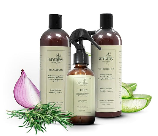 – 3-Step Botanical Hair Care Set for Men and Women with Shampoo, Conditioner & Hair Tonic – Hydrating Routine for Dry, Damaged or Color-Treated Hair