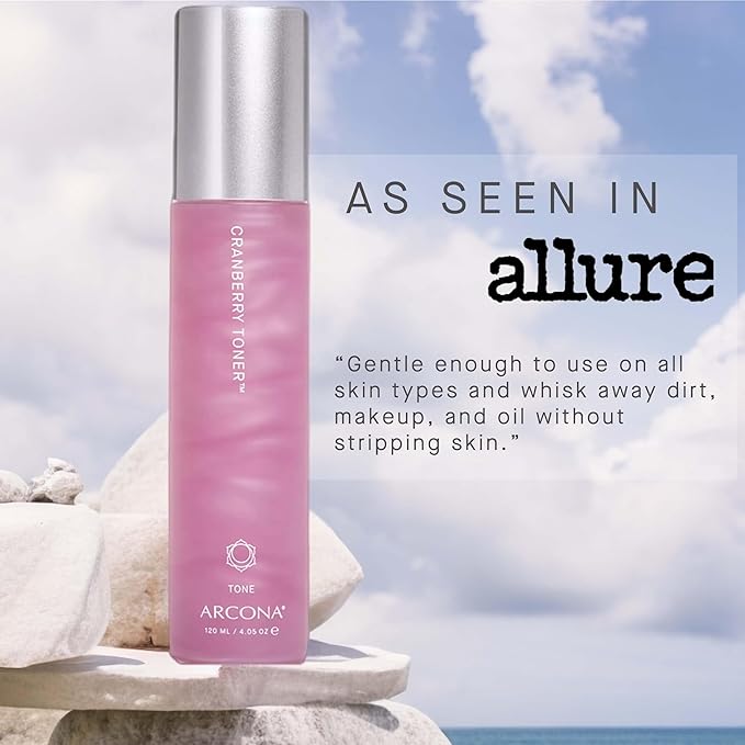 Arcona Cranberry Extract and Rice Toner - Hydrating Milky Brightening Tonic for Glowing Skin. 4.05 fl oz., Made in The USA