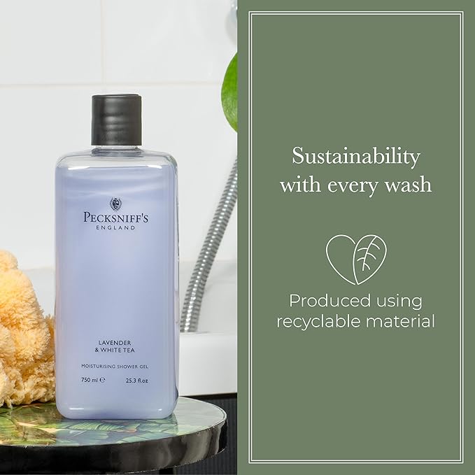 Pecksniff's Lavender & White Tea Moisturizing Shower Gel | 750ml / 25.366 Fl Oz