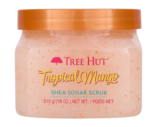 Tree Hut Shea Sugar Scrub Tropical Mango, 18oz, Ultra Hydrating and Exfoliating Scrub for Nourishing Essential Body Care