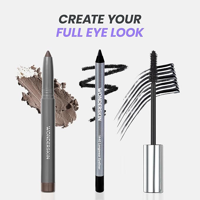 Wonderskin IYKYK Eyeshadow Stick - Longwear Eye Shadow Sticks, Budge-Proof and Waterproof Shimmer Eyeshadow Stick with Built-in Sharpener (Ash)