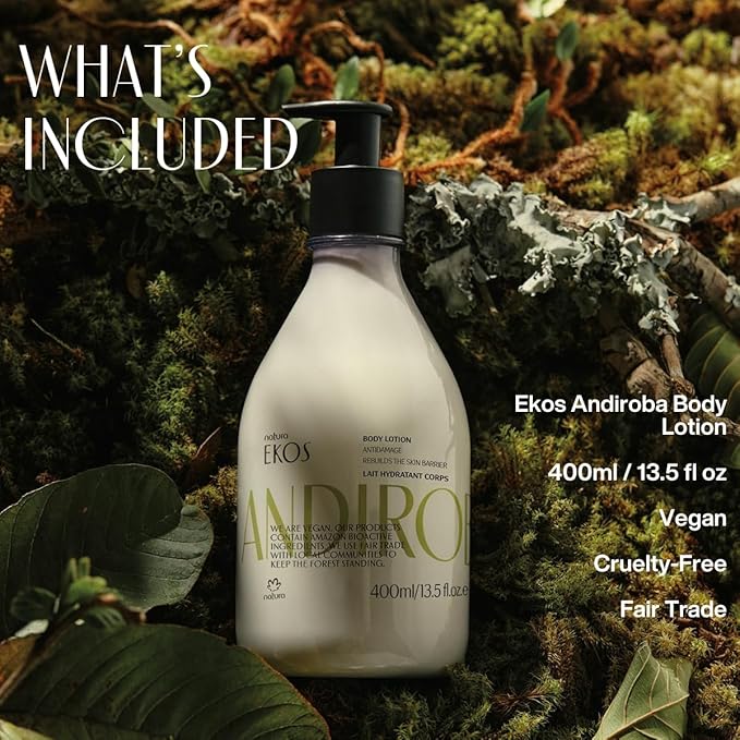 Natura - Ekos Andiroba Restorative Body Lotion - Therapeutic Oil - 30 Hours of Moisturization - Soothe Muscles - Vegan Skin Care - Brazilian Beauty Secrets - Self Care & Body Care - 13.5 fl oz (400ml)