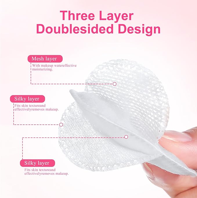 Zerodeko 200 Pcs Thickened Makeup Cotton Pads Facial Cotton Rounds for Makeup Removal Skin Care Soft Lightweight and Odorless Disposable Pads
