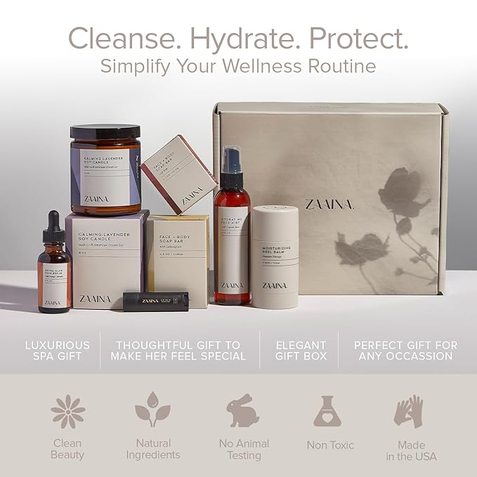 Gifts for Mom - Mother's Day Spa Gift Set for Women, Luxurious Bath Gift Set, Relaxing Spa Set, Pampering Body Care Set, Spa Gift Basket for Women, Beauty Self Care Kit Gift Box, Home Spa Care Package - by ZAAINA