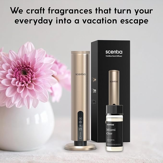 Scentia Miami One Hotel Diffuser Oil Inspired by The 1 Hotel Miami Beach- 50 ml 1.69 fl oz - Essential Oil Blend Sandalwood, Cedar & Lemon Notes for Aromatherapy Diffusers Humidifiers