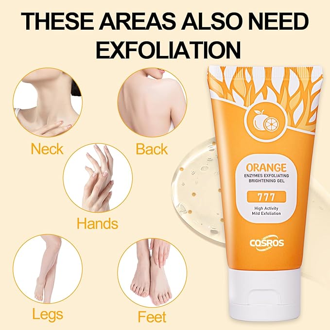 Orange Exfoliating Gel Scrub for Face and Body, Orange Peeling Gel, Deep Clean Pores, Remove Blackheads & Moisturize Skin, Orange Exfoliating Gel for All Types Skin (1PC)