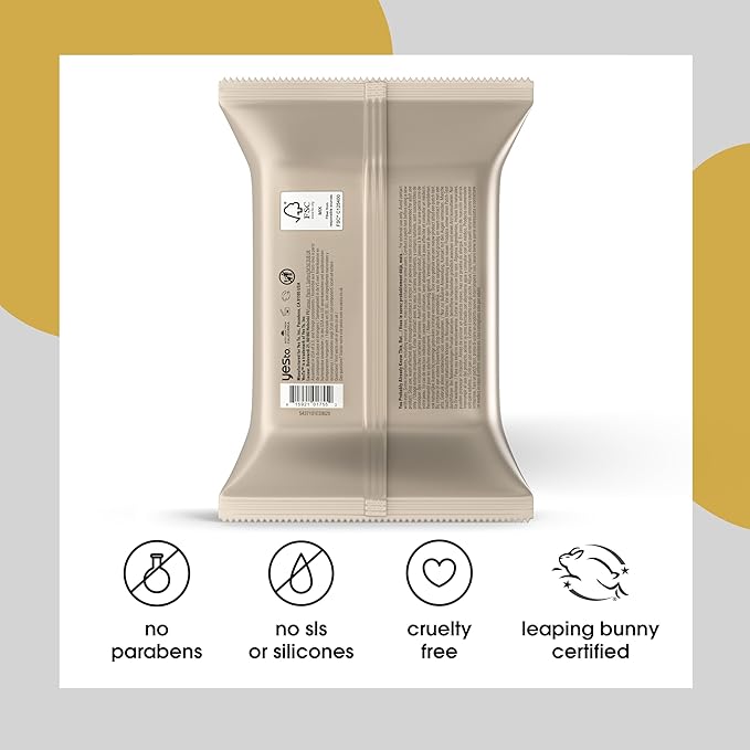 Yes To Face Wipes for Women and Men, Super Skin Recharging Facial Cleansing Wipes for use as a Make Up Remover, Cleaning, Soothing, Coconut (Pack of 3)