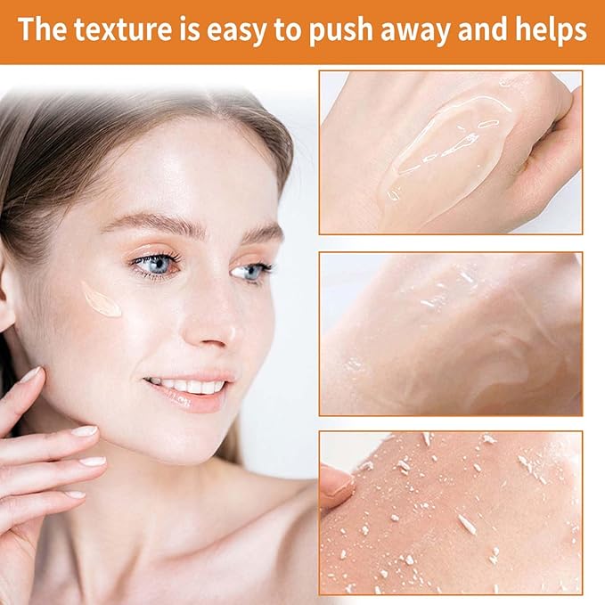 Orange Exfoliating Gel with Natural Enzymes - Gentle Face & Body Scrub for Daily Use, Deep Cleansing Peel Gel for Smooth Skin, Vegan Clarifying Exfoliator for All Skin Types (2Pc, 100g)