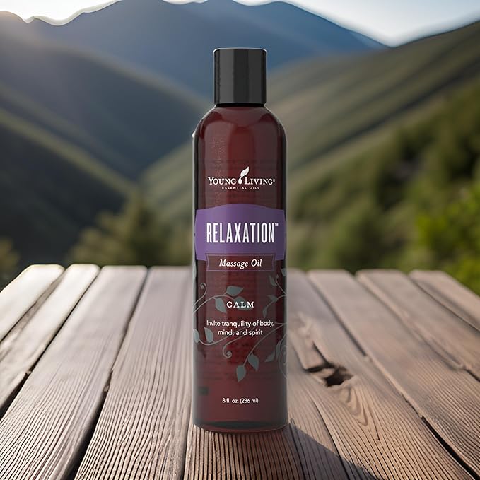 Young Living - Relaxation Massage Oil 8 oz. | Moisturizing Body Oil | Dry Skin Nourishment | Natural Skincare Remedy | Relaxing Body Care | Restful Aromatherapy
