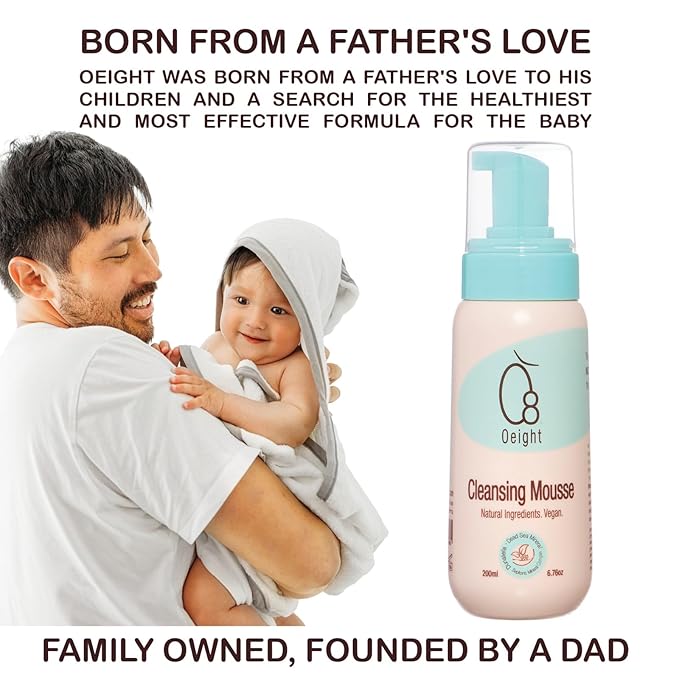 Cleansing Mousse: Natural Baby Body Wash Foam with Dunaliella Salina, Dead Sea Minerals, Soothes, Softens, Energizes, Protects Skin, 6.76 Oz