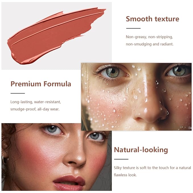 3-in-1 Cream Contour Stick Set - Fair (7+9+11) - Blush, Contour & Highlighter - Long Lasting, Waterproof - Matte & Dewy Finish