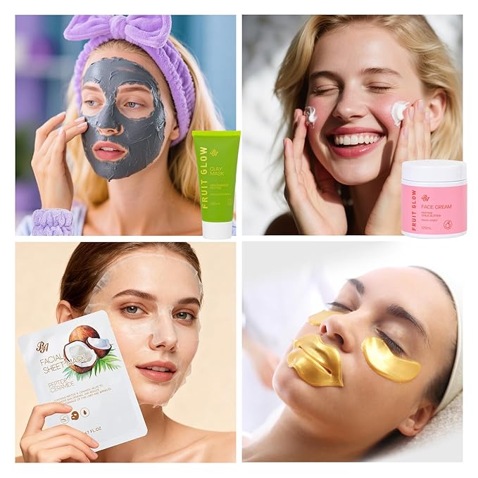 42 Pcs Christmas Gifts for Women, Super Fruit Bath and Body Gifts, Facial Skin Care Kit, Self-Care Gifts, Home Spa Set, Lip Gloss, Shower Gel, Face Sheet Mask, Serum, Birthday,Valentines, Present