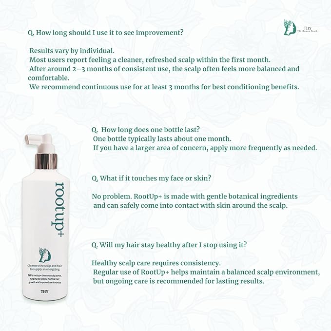 [THY rootup+] Botanical Hair Tonic – Herbal Scalp Spray for Fuller-Looking Hair | Non-Greasy Formula with Korean Plant-Based Formula | For Men & Women |250 ml / 8.45 fl oz