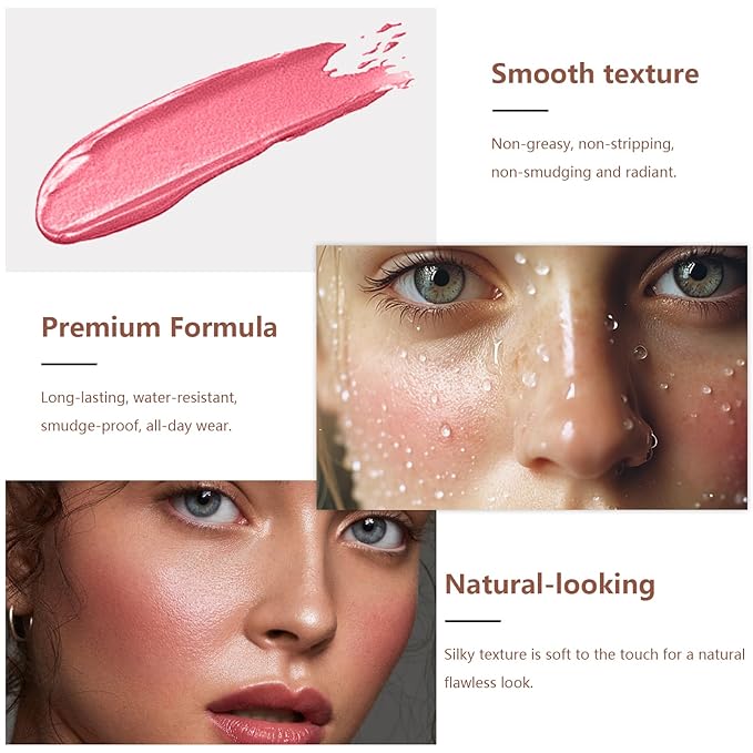 3-in-1 Cream Contour Stick Set - Blush, Bronzer & Highlighter for Cheek Sculpting - Long Lasting, Waterproof - Light (1+3+4)