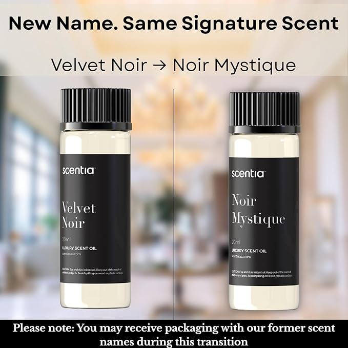 Scentia Noir Mystique – Hotel-Inspired Diffuser Oil, 20ml (0.67 fl oz) | Essential Oil Blend of Rose, Bergamot, Lemon & Musk | Luxury Aroma for Aromatherapy Diffusers & Humidifiers, Thanksgiving Gift