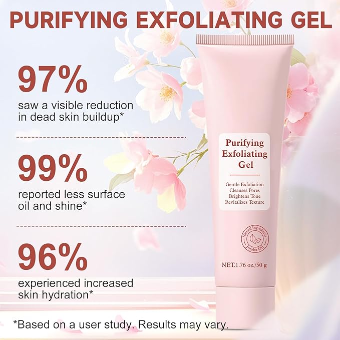 Purifying Exfoliating Gel, Facial Exfoliator Cleanser, Face Scrub, Natural Exfoliating Gel Purifying Cream, Gentle for Face Body, Deep Cleansing for All Skin