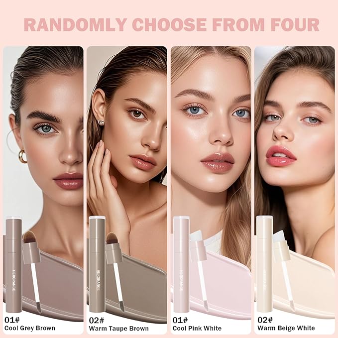 Warm Toned Natural Brown Liquid Contour Stick, Blendable Lightweight & Long-Lasting Cold Matte Grey Cream Bronzer for Face Shaping Contouring Makeup, Portable Travel Size, 02 Warm Taupe Brown