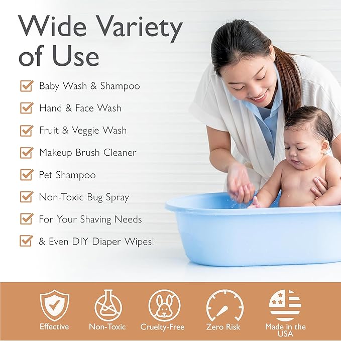 SoCal Suds & Company - Organic Foaming Baby Wash & Shampoo - Gentle Cleansing Newborn Body & Hair Soap for Sensitive Skin - Clean Natural Soothing Ingredients - Soft Citrus, 6oz, 2-Pack