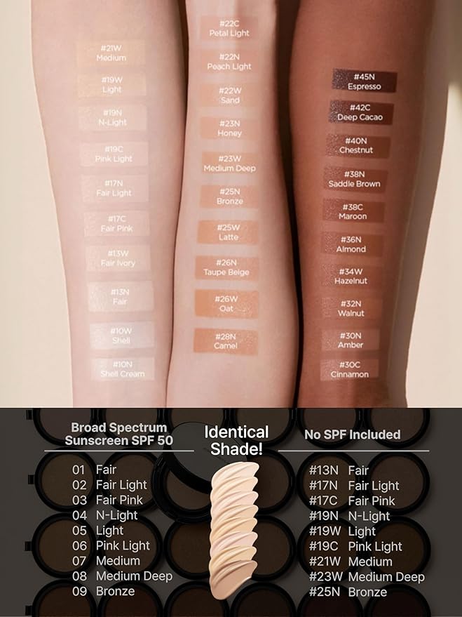 [SPF Included] JUNGSAEMMOOL OFFICIAL Essential Skin Nuder Cushion (02 Fair Light) | Refill Included | Natural Finish | SPF50 Broad Spectrum | Makeup Artist Brand | Cream Foundation