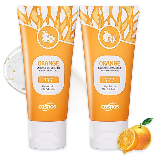 BROUYOUE Orange Exfoliating Gel Scrub for Face and Body, Deep Cleansing Moisturizing Skin Orange Peeling Gel, All Skin Types (2pcs)