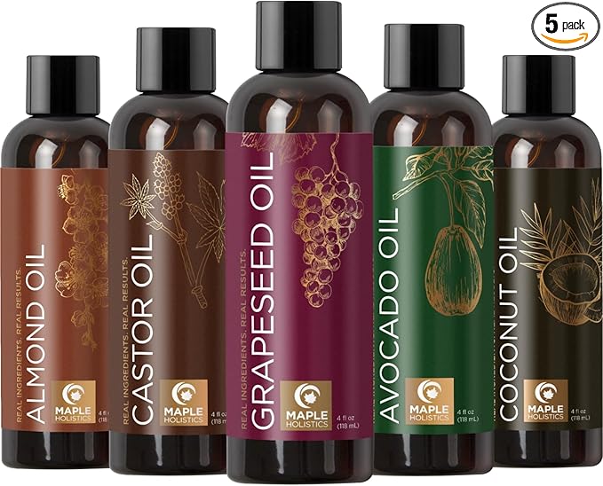 Pure Carrier Oils for Essential Oils - DIY Skin Care Set with Hair Oils Skin Oils for Body Care Moisturizers for Face and Body plus Nail Care - Anti Aging Skin Care DIY Beauty Products Carrier Oil Set