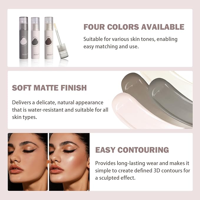 Warm Toned Liquid Concealer Highlighter Makeup, Smooth Matte Cream for Face Eye Highlight, Lightweight & Long Lasting Cream Contour Illuminator Brightening Makeup, Portable Travel Size, 201