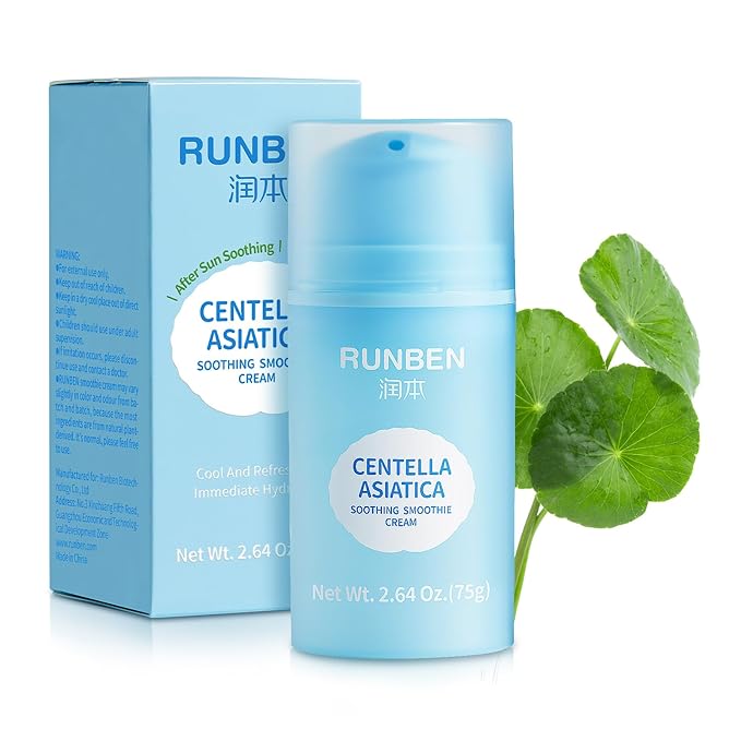 RUNBEN Baby Face Gel Cream with Centella Asiatiaca | Lightweight Toddler Moisturizer | Clean & Gentle Lotion for Kids Sensitive Skin | Waterless Formula | Fragrance Free | 2.64 oz